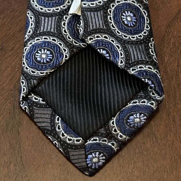 Vintage Culwell & Son Dallas Blue Gray Hand Made 100% Silk Made In USA - Picture 7 of 11